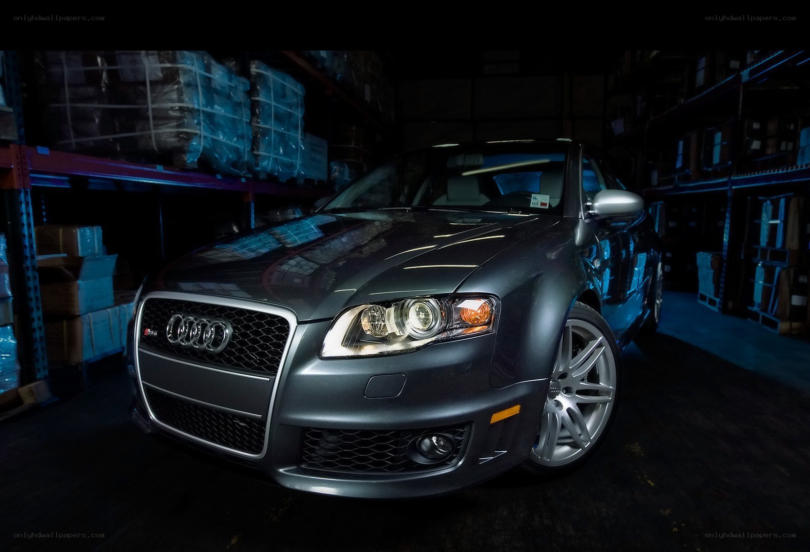 Audi S4 in a warehouse