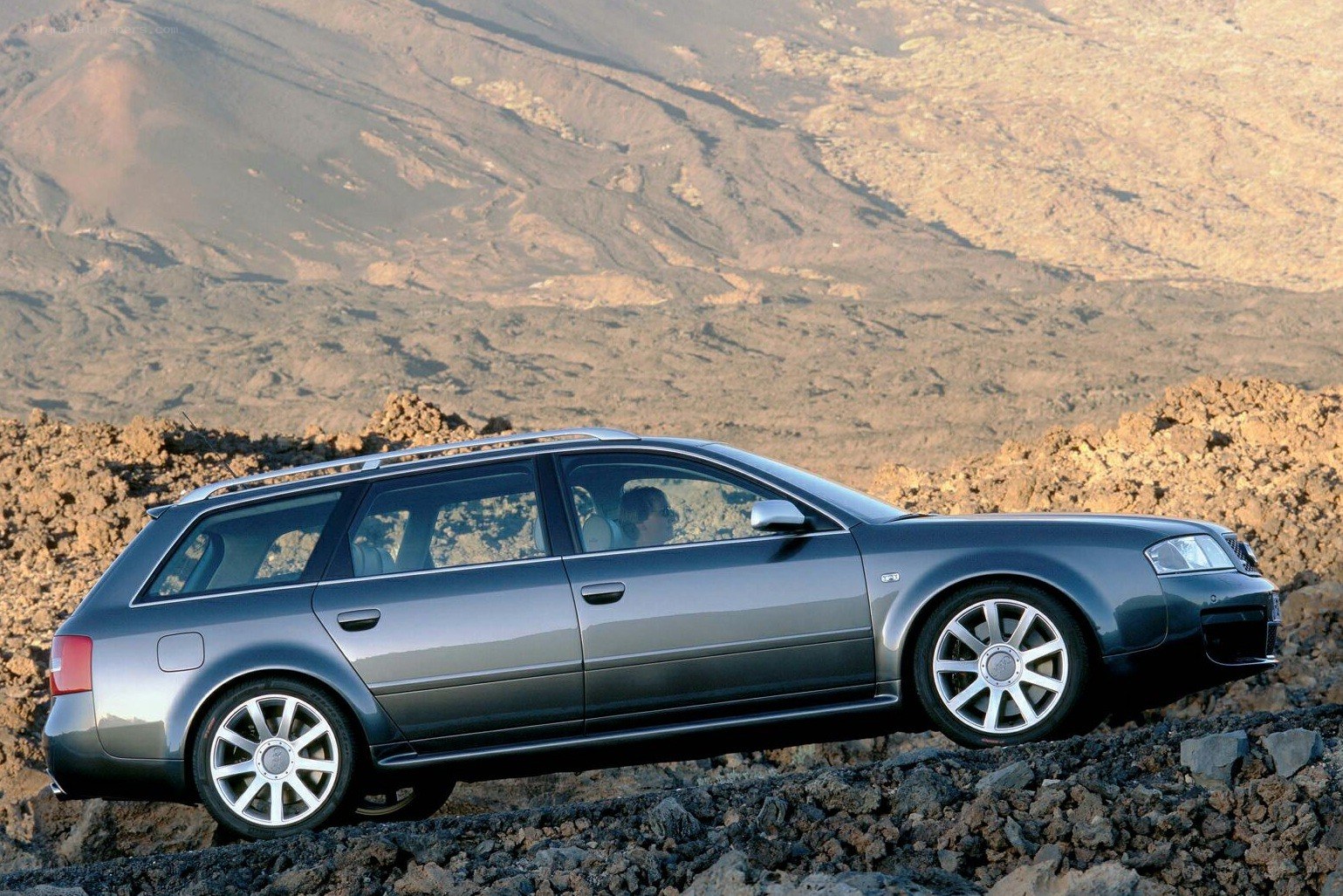 Audi S6 Avant on volcanic terrain