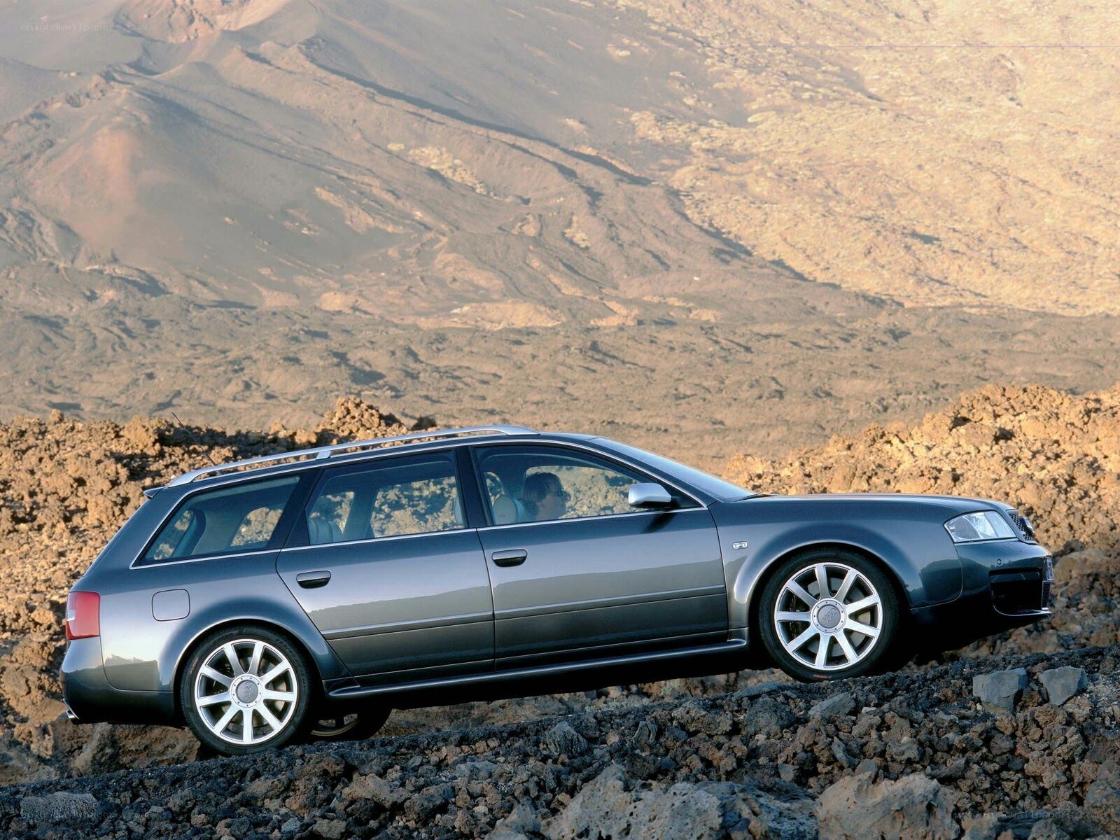 Audi S6 on volcanic terrain