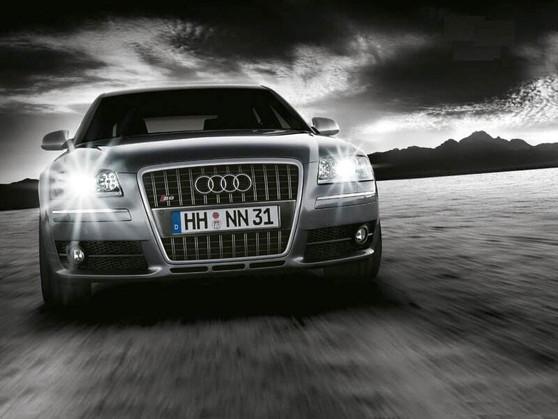 Audi S8 driving on a road