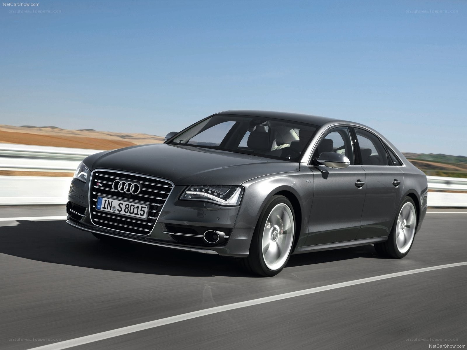 Audi S8 driving on a road
