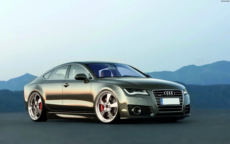 Audi sedan with custom wheels