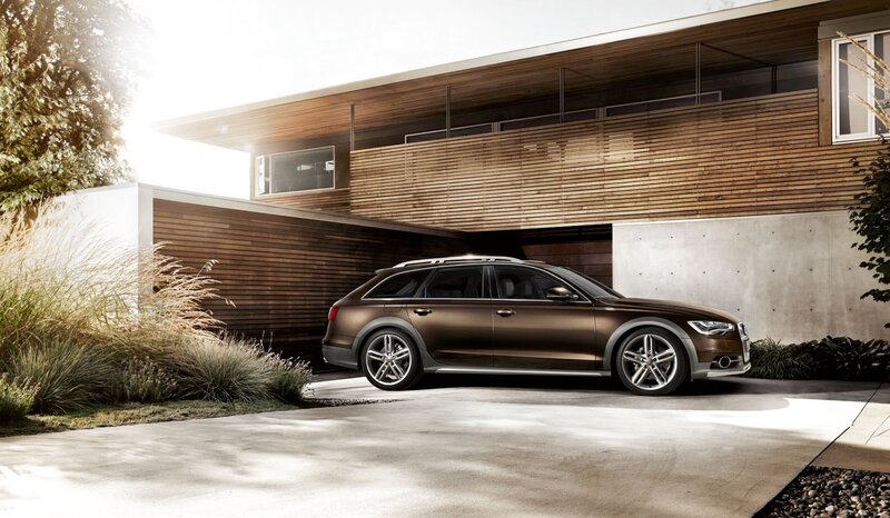 Audi station wagon in modern setting