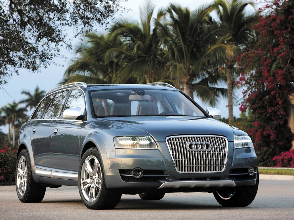 Audi station wagon in tropical setting