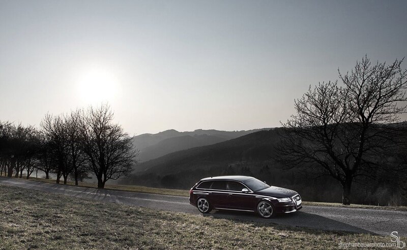 Audi station wagon on a country road