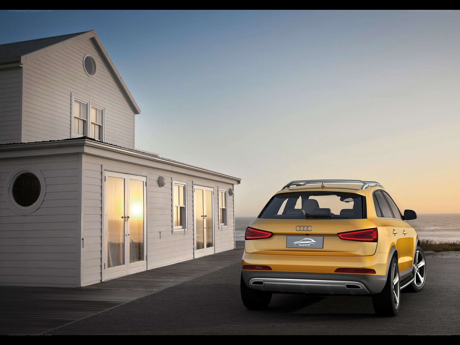 Audi SUV at a beach house