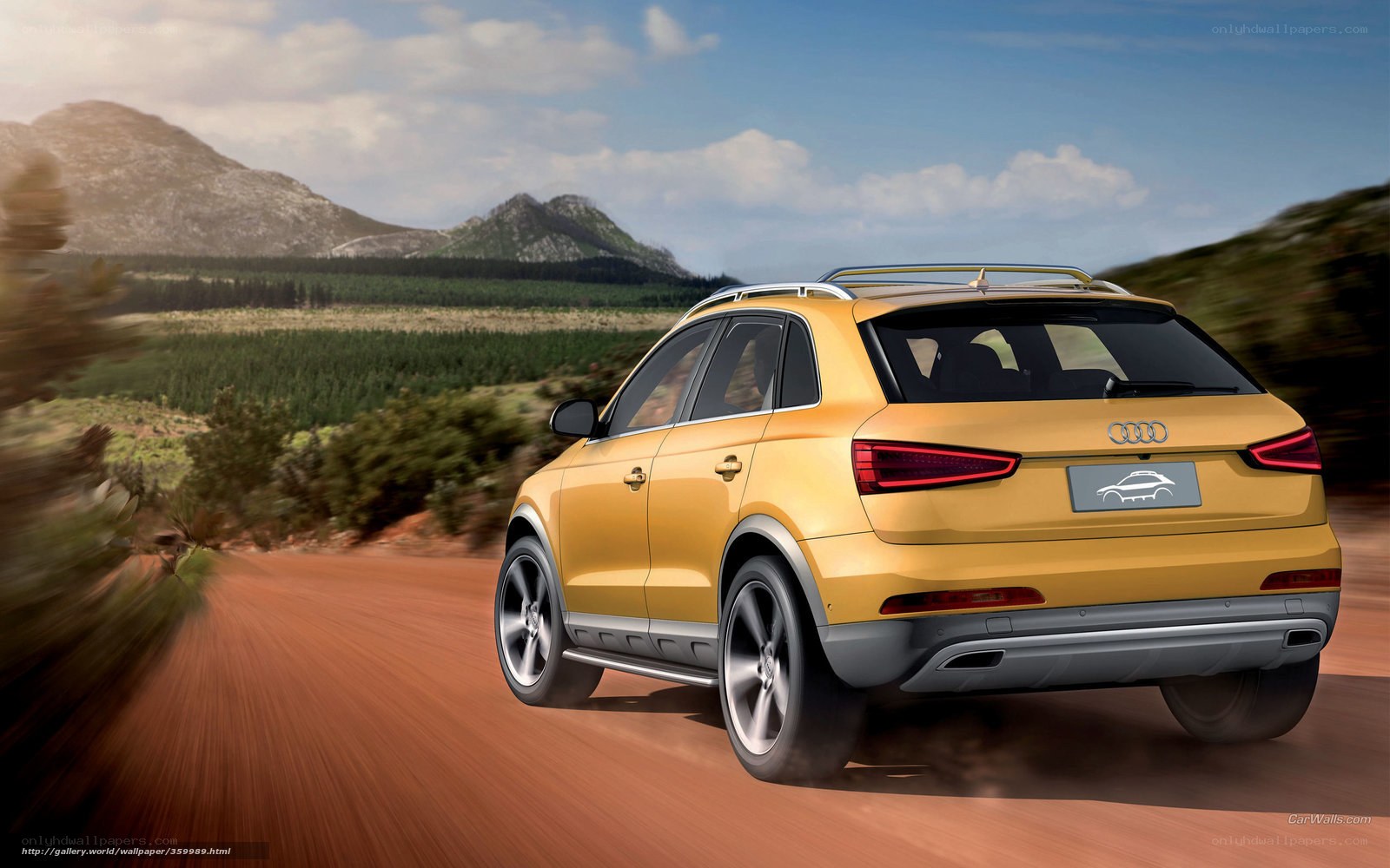 Audi SUV on a dirt road