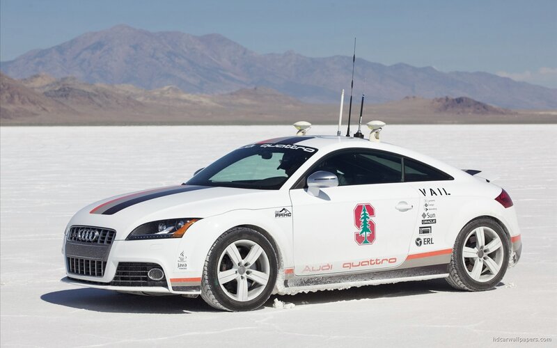 Audi TT autonomous car on salt flat