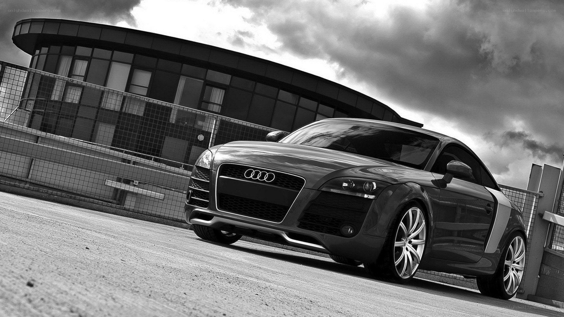 Audi TT in black and white