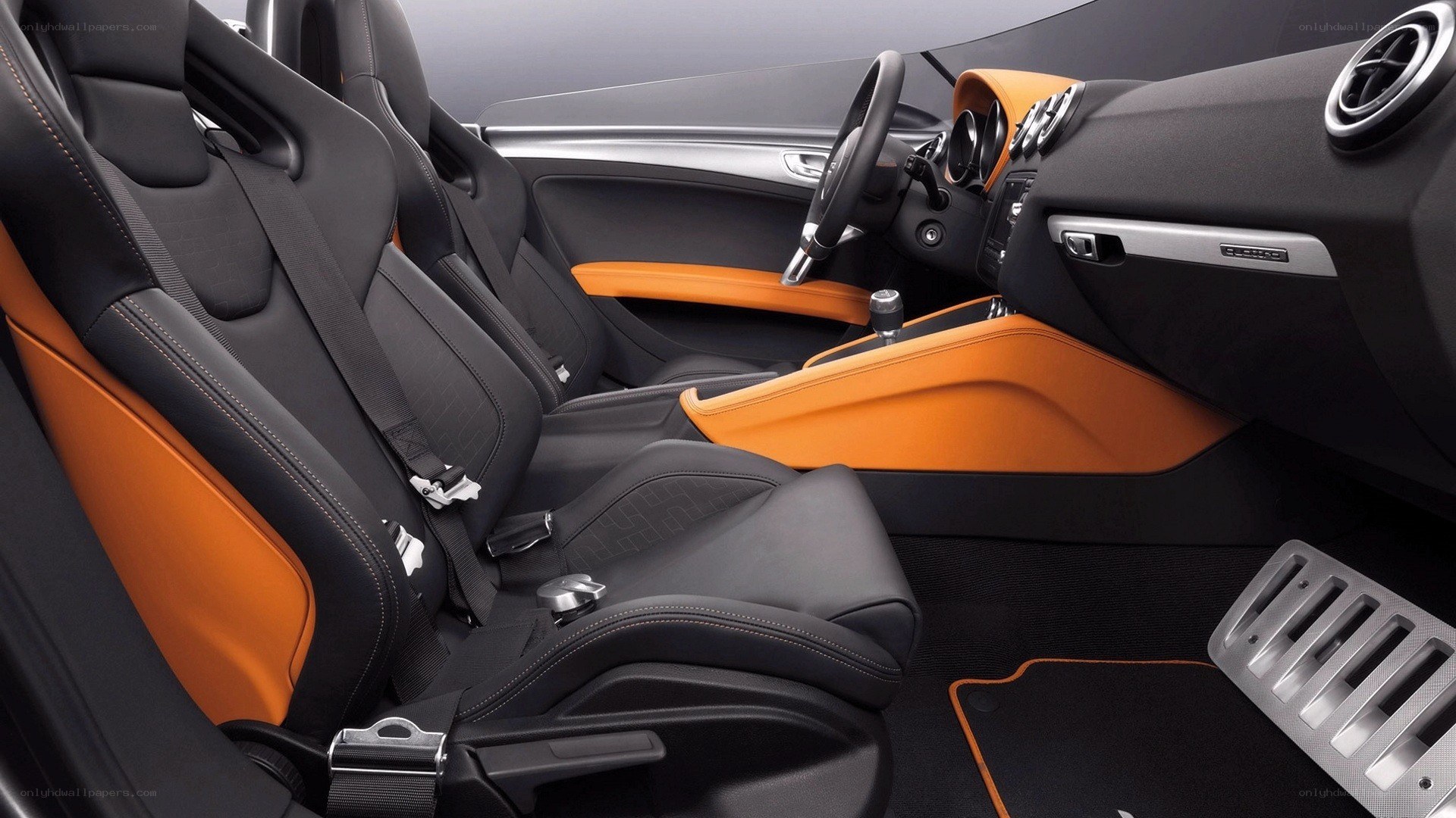 Audi TT interior with orange accents