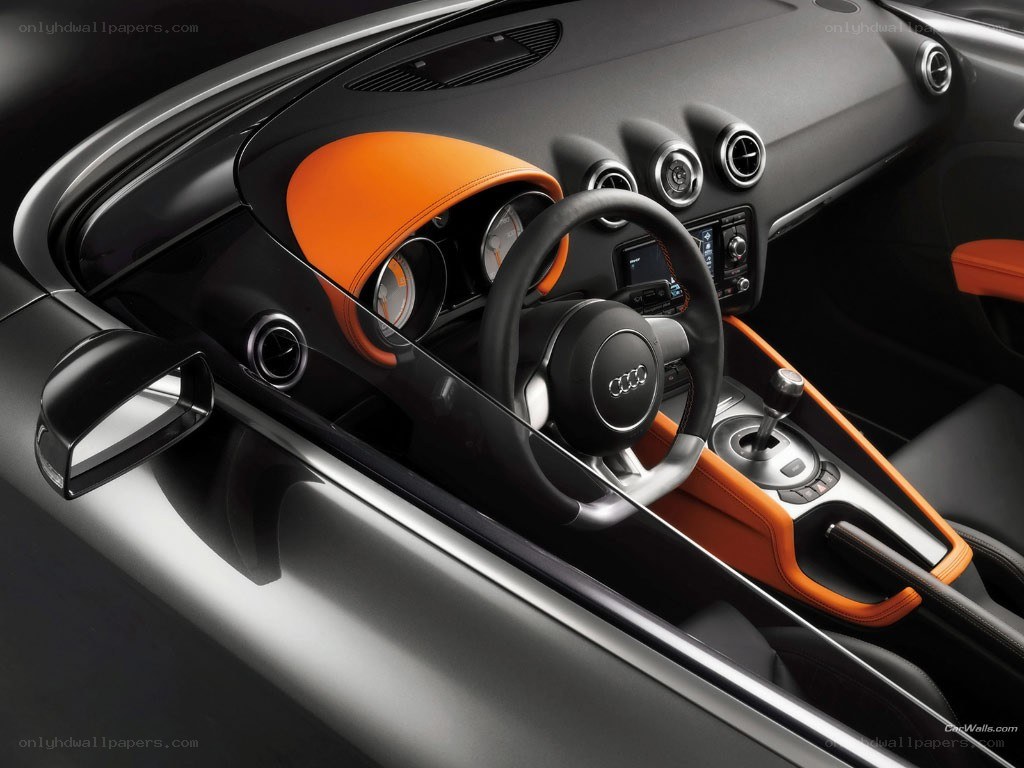 Audi TT interior with orange accents