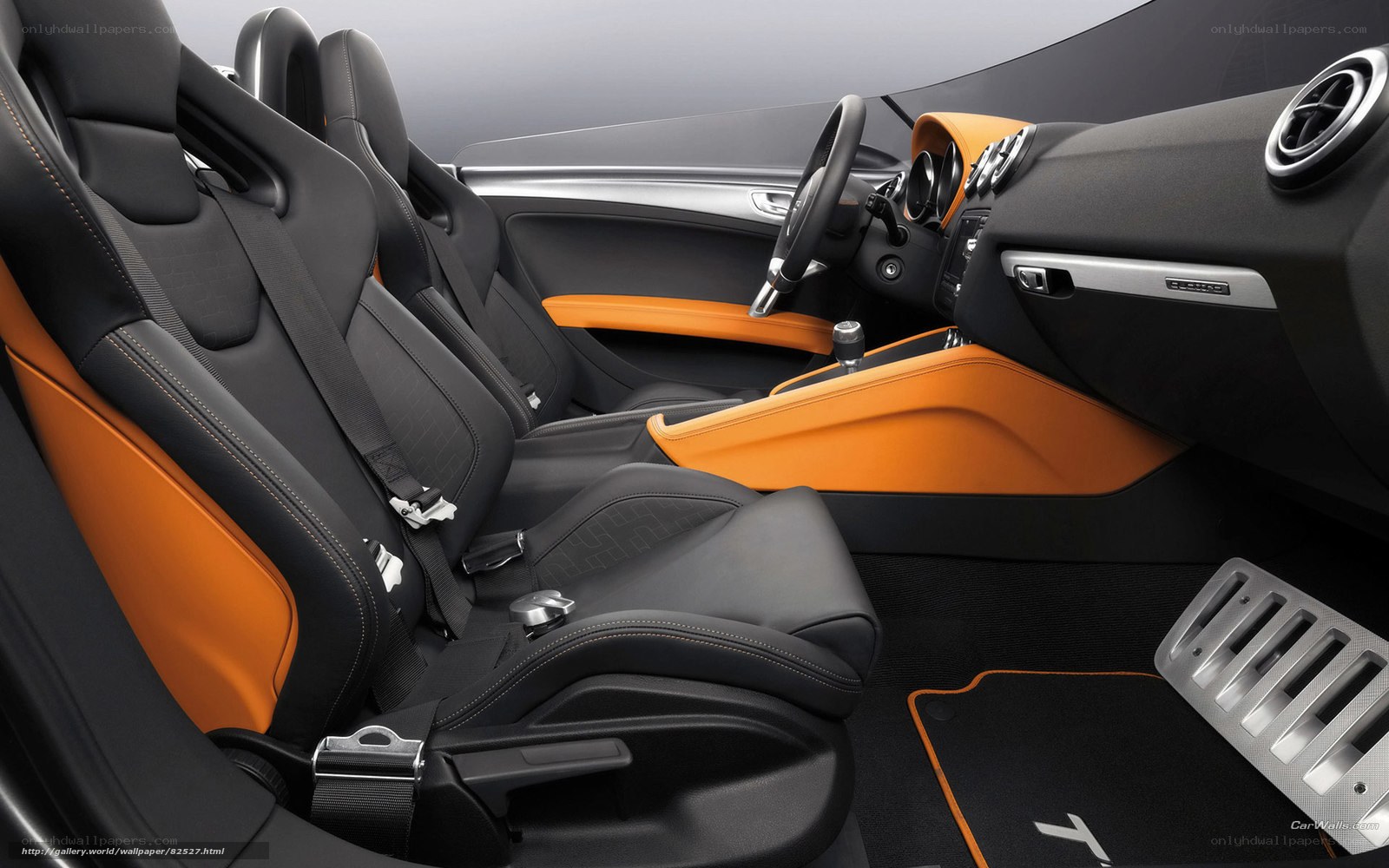 Audi TT interior with orange accents