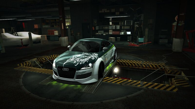 Audi TT on a turntable