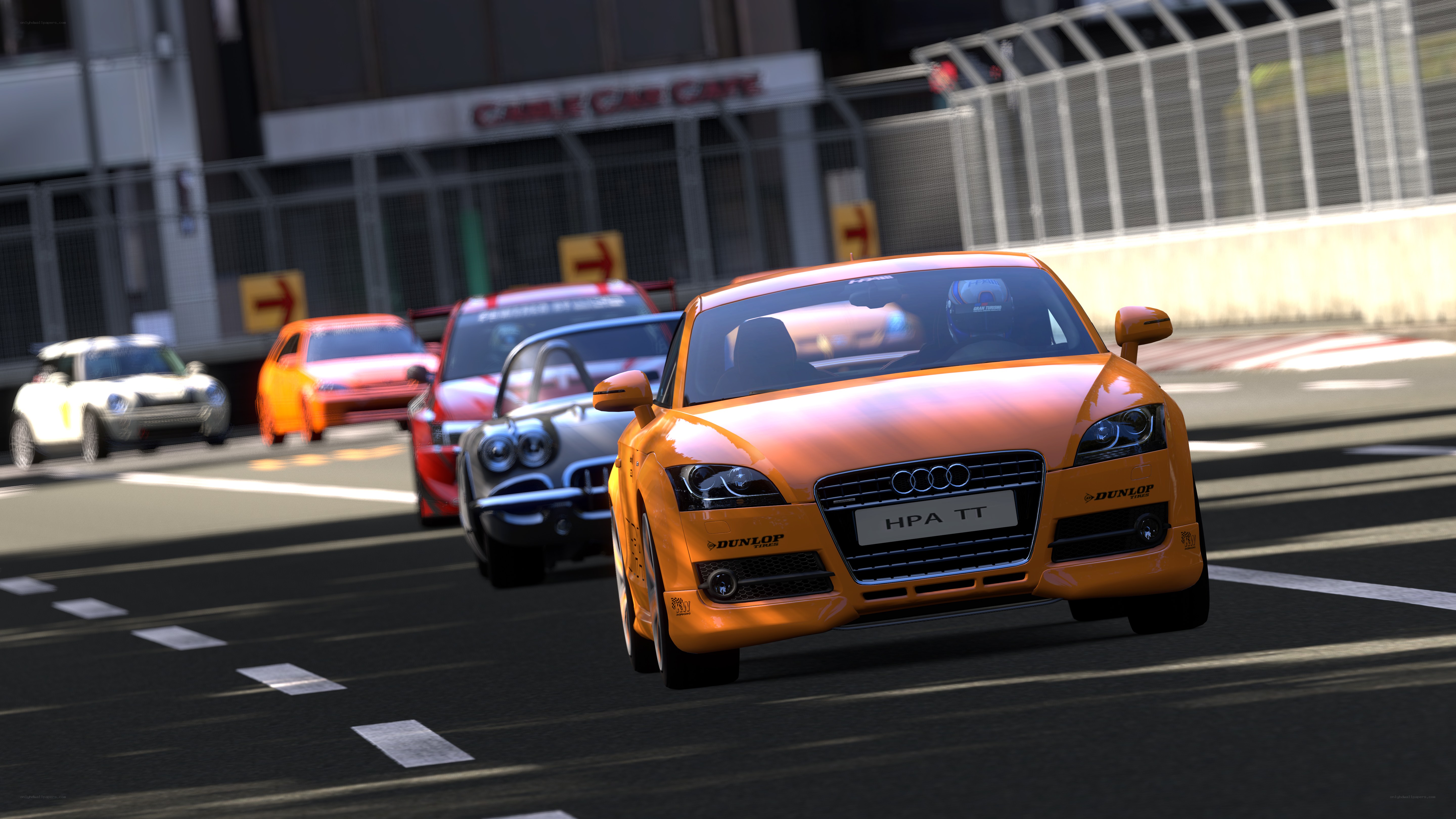 Audi TT racing on track