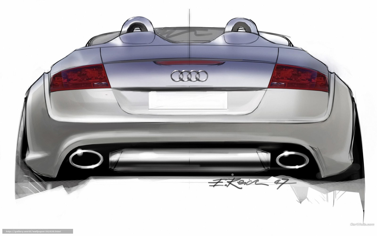Audi TT Roadster rear view sketch