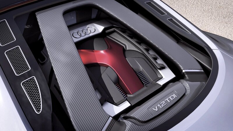 Audi V12 TDI Engine — Black, Technical, 3d Render