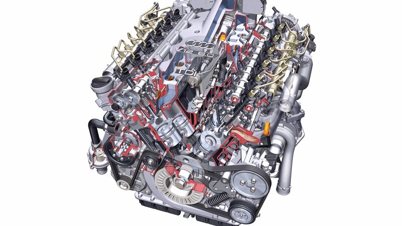 Audi V12 TDI engine cutaway