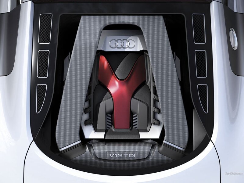 Audi V12 TDI Engine — Silver, Technical, 3d Render