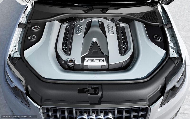 Audi V12 TDI Engine — Silver