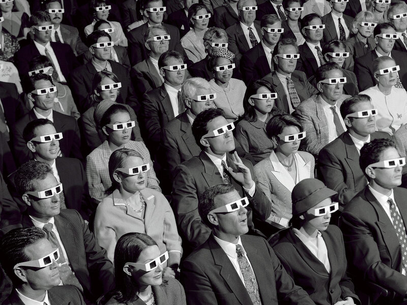 Audience Wearing 3D Glasses — Black, Attentive