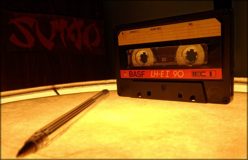 Audio Cassette Tape — Yellow, Dramatic, Night