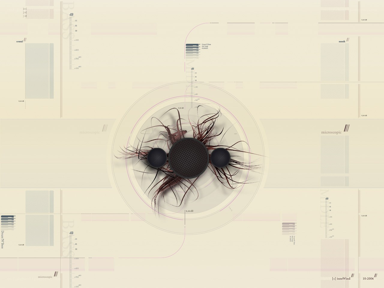 audio design concept with microphones