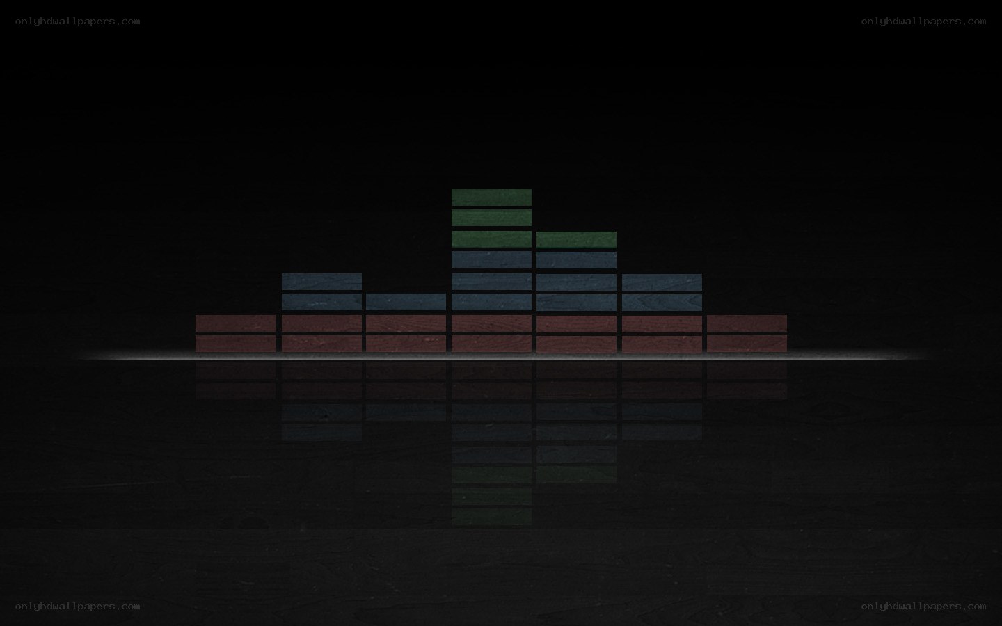 audio equalizer bars on dark background