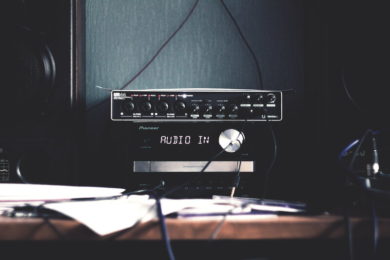 audio equipment setup