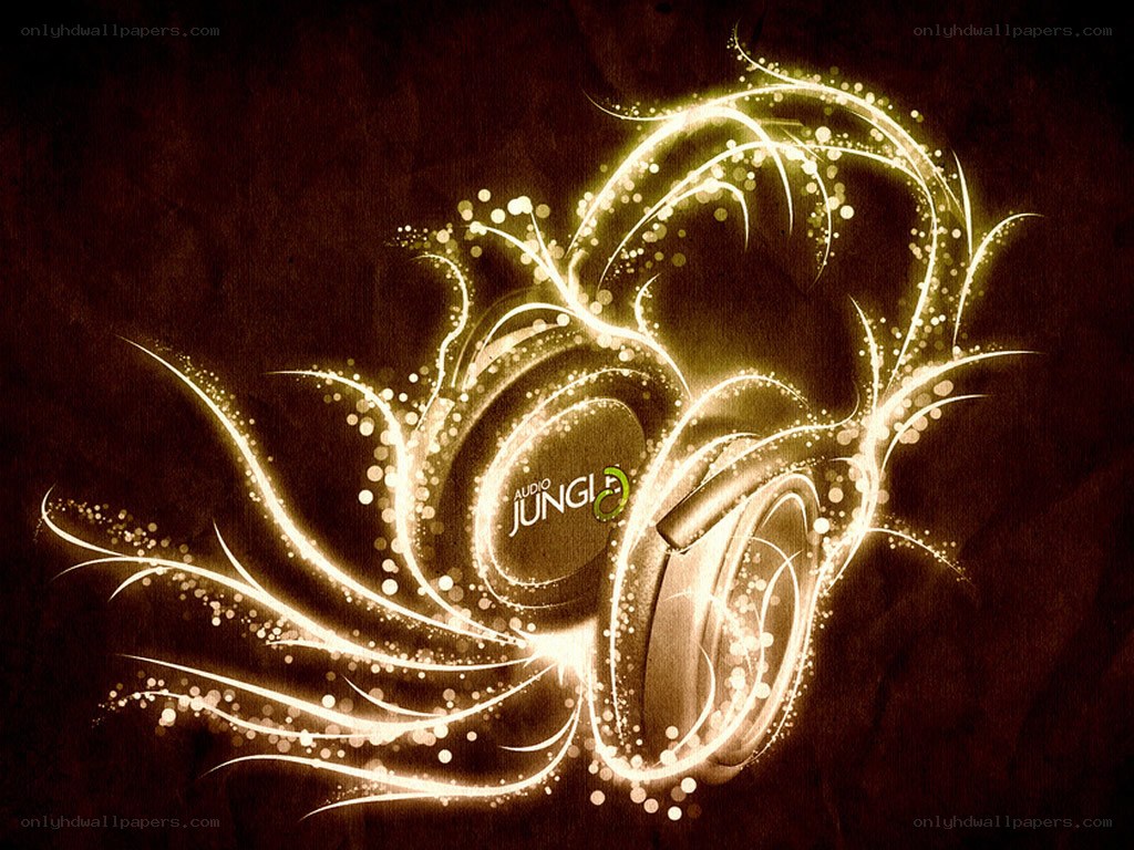 Audio Jungle logo with glowing headphones