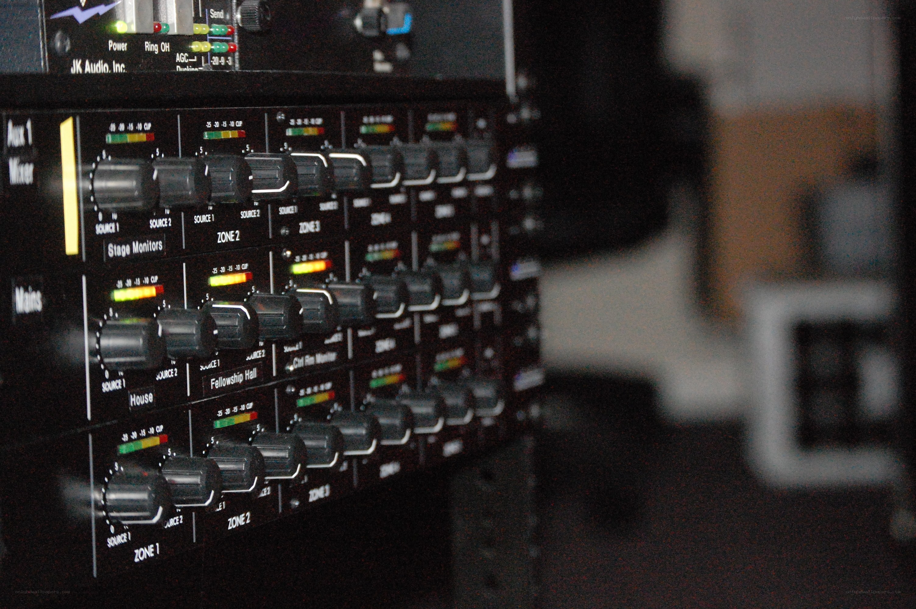 audio mixer control panel