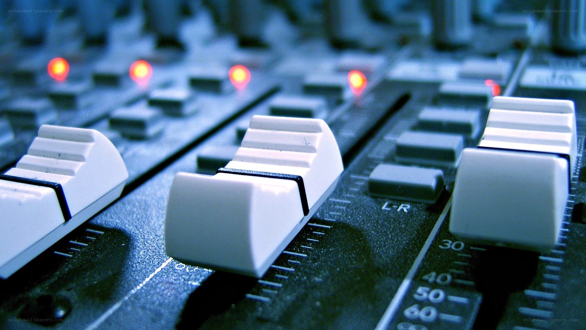 audio mixer controls close-up