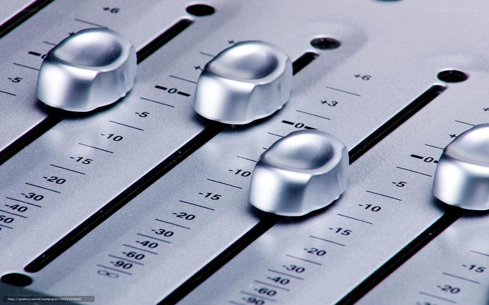 audio mixer faders and knobs