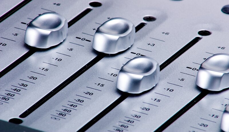 Audio Mixer Faders — Silver