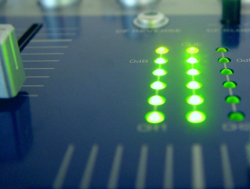 Audio Mixer Level Meters — Green