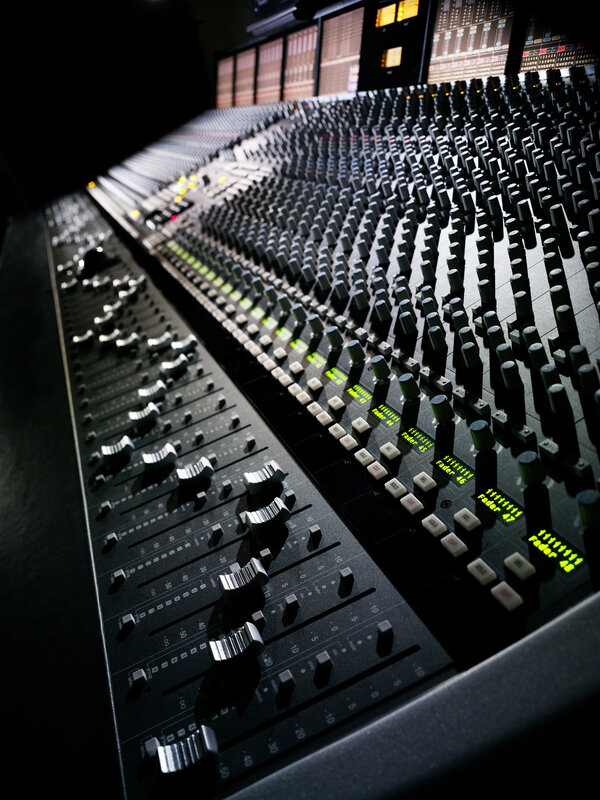Audio Mixing Console — Black, Technical, Photograph, Faders