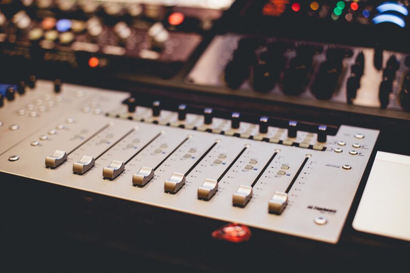 Audio Mixing Console — Silver