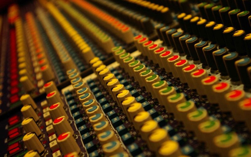 Audio Mixing Console — Yellow