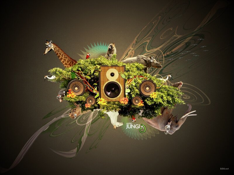 Audio Speakers in Jungle