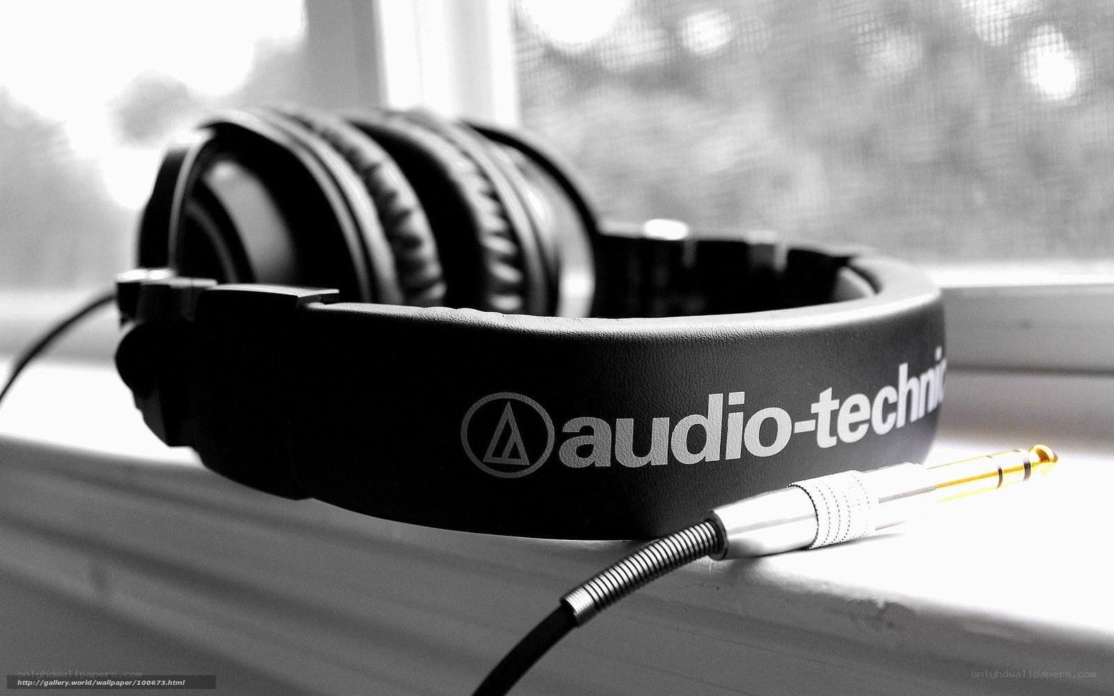 Audio-Technica headphones on windowsill