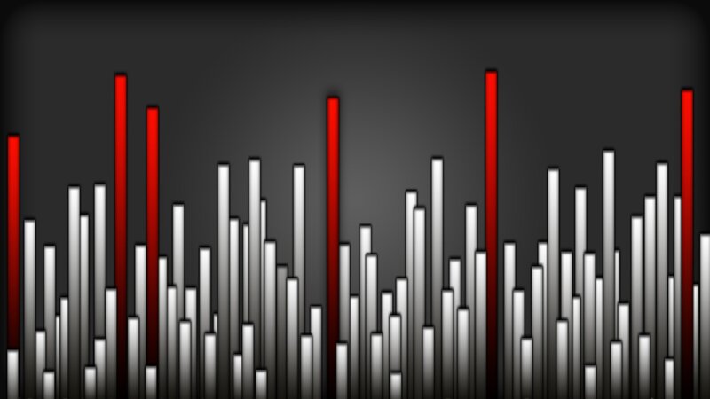 audio visualizer with red highlights