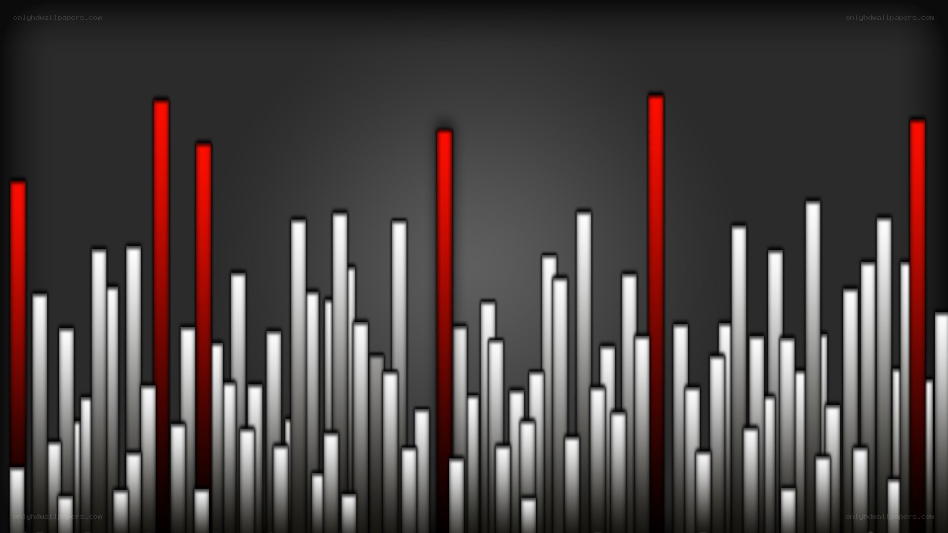audio visualizer with red highlights