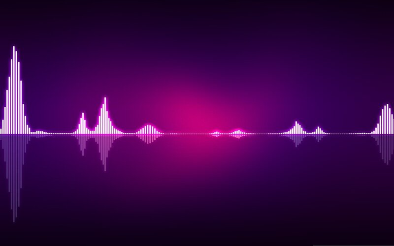 Audio Waveform Visualization — Purple
