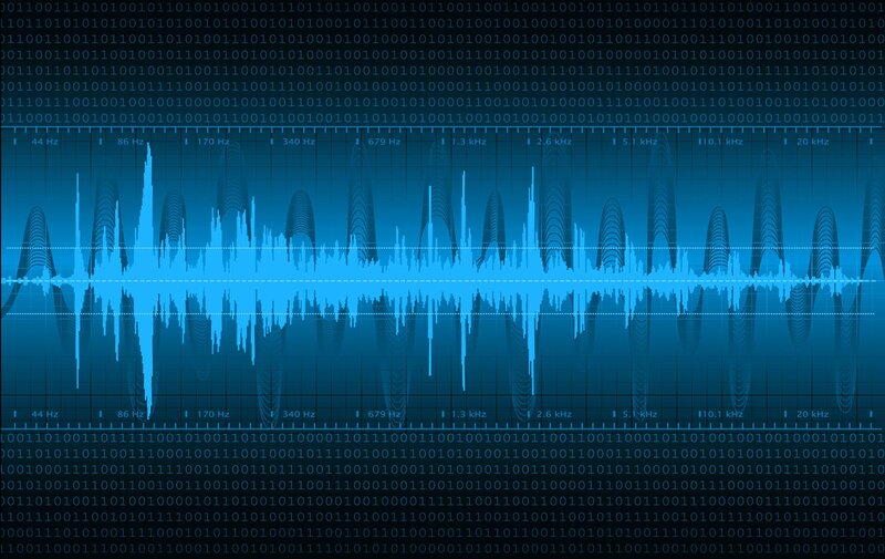 audio waveform with binary code