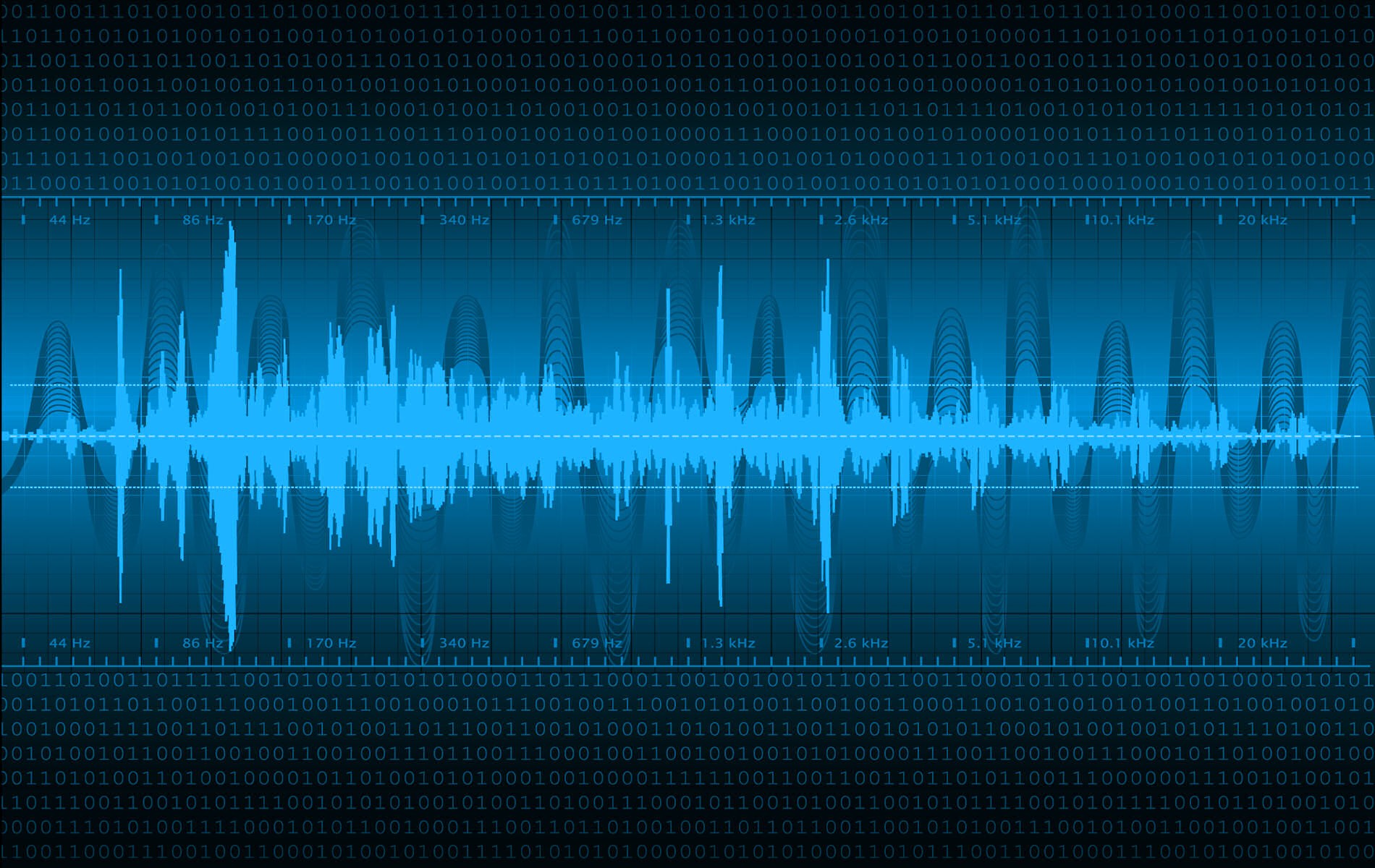 audio waveform with binary code