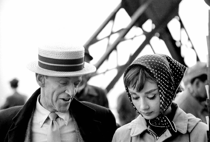 Audrey Hepburn and a man in Paris