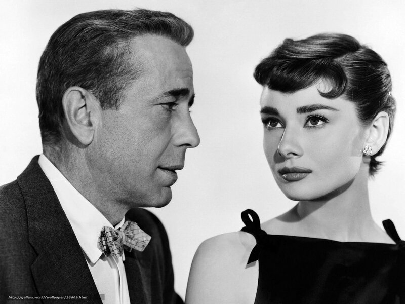 Audrey Hepburn and Humphrey Bogart