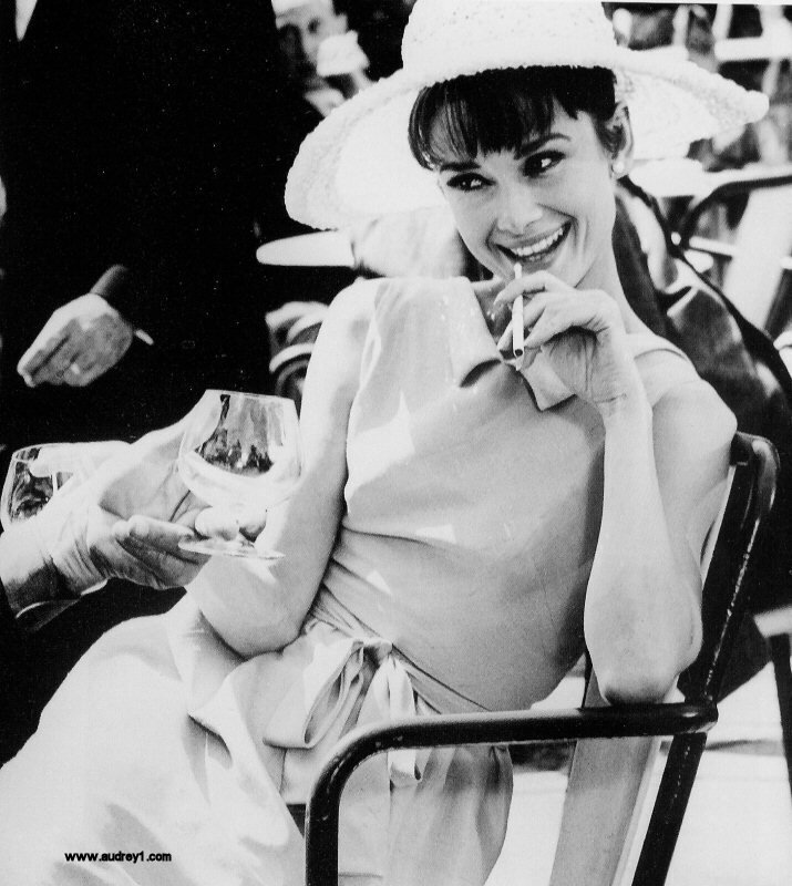 Audrey Hepburn at a race