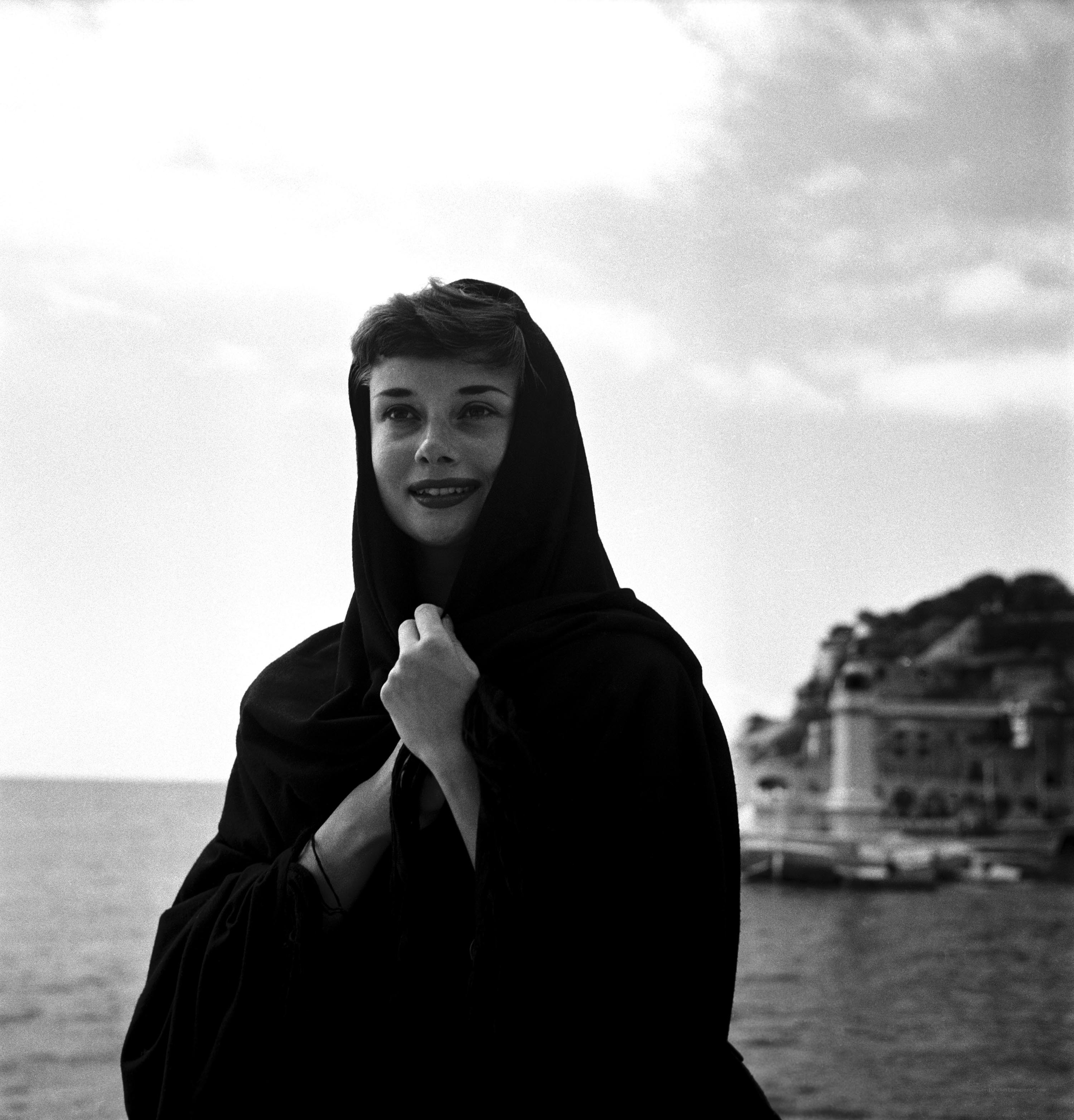 Audrey Hepburn by the sea
