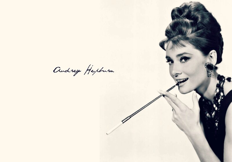 Audrey Hepburn Holding Cigarette
