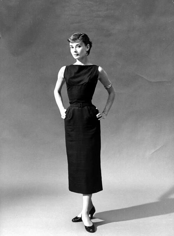 Audrey Hepburn in a black dress